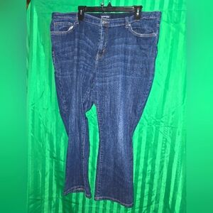 St John's Bay Women's Denim Jeans 20W Cropped Ankle Distressed Western Casual